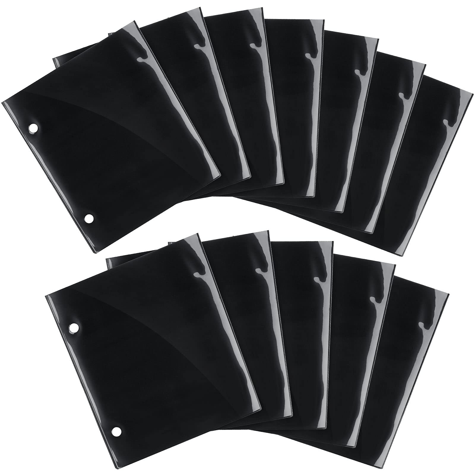 Photo 1 of Outus 12 Pieces Flip Folder Pages Music Folder Marching Band 7.5 x 6.3 Inch Band Flip Choral Folders PVC Waterproof Double Sided Music Files Holder for Sheet (Single Side)