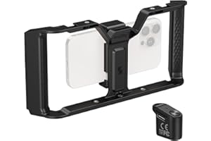 SmallRig IG-02 IntegraGrip Wireless Control Universal Phone Cage, Ultra-Wide Dual handgrip Smartphone Video Rig with Cold Shoe Mount, Suitable for iPhone 17 16 & Android, for Videomaker Vlogging-5356