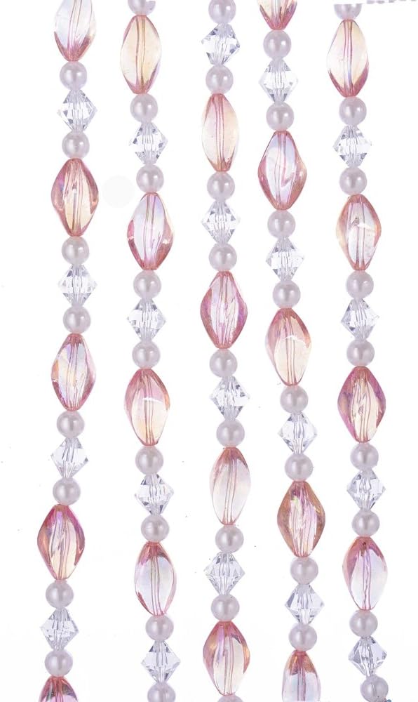 Amazon Com Kurt S Adler Kurt Adler 6 Foot Pink And Clear Bead Garland Home Kitchen