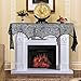 Luditek Halloween Decorations Halloween Fireplace Decor Spiderweb Mantle Scarf Cover Festival Party Supplies 18” x 96” Indoor Outdoor