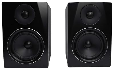 Rockville APM6B Powered USB Studio Monitor Speaker Pair in Black, 6.5", 2-Way, 350W, EQ, MDF Wood, RCA/XLR, Perfect for Studios, Recording, Music