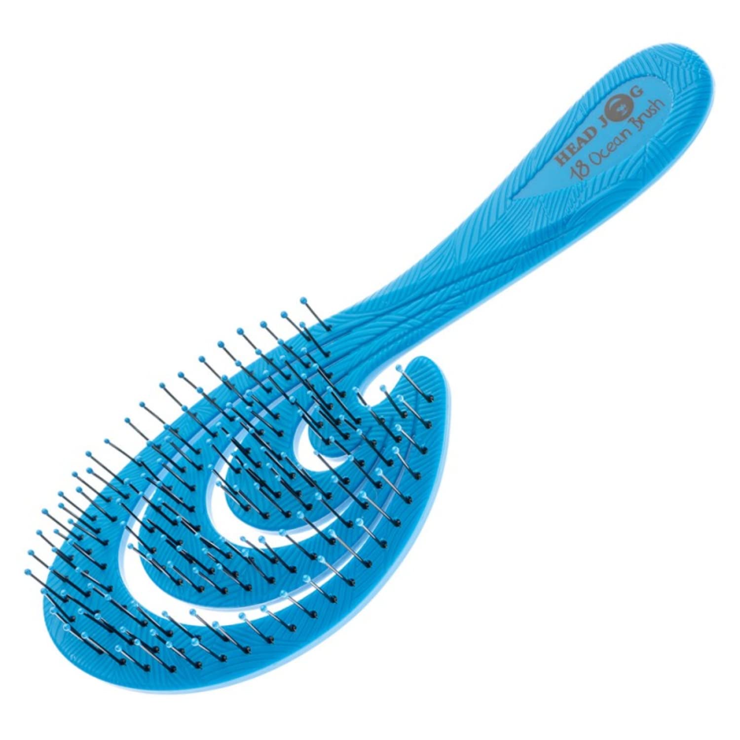 Head Jog 18 Ocean Hair Brush. Eco Friendly Vent Paddle Brushes With Flexible Soft Bristles, Detangling Wet Or Dry Hair. Gentle Brushing & Detangling Brush For Curly & Wavy Hair (Aqua) — image 1
