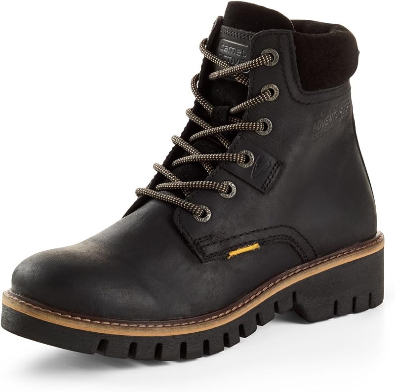 Damen Schnürstiefel mit Profilsohle Schwarz, womenswear-38