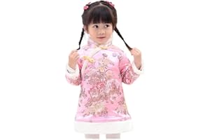 SZCQ Baby Girls Dress Chinese Qipao Outfits Traditional Cheongsam Tang Quilted Dresses New Year Costumes Coat