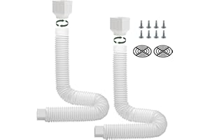 Watflow Rain Gutter Downspout Extensions Flexible,2 Pack Drain Downspout Extender,Down Spout Drain Extender, Extendable from 