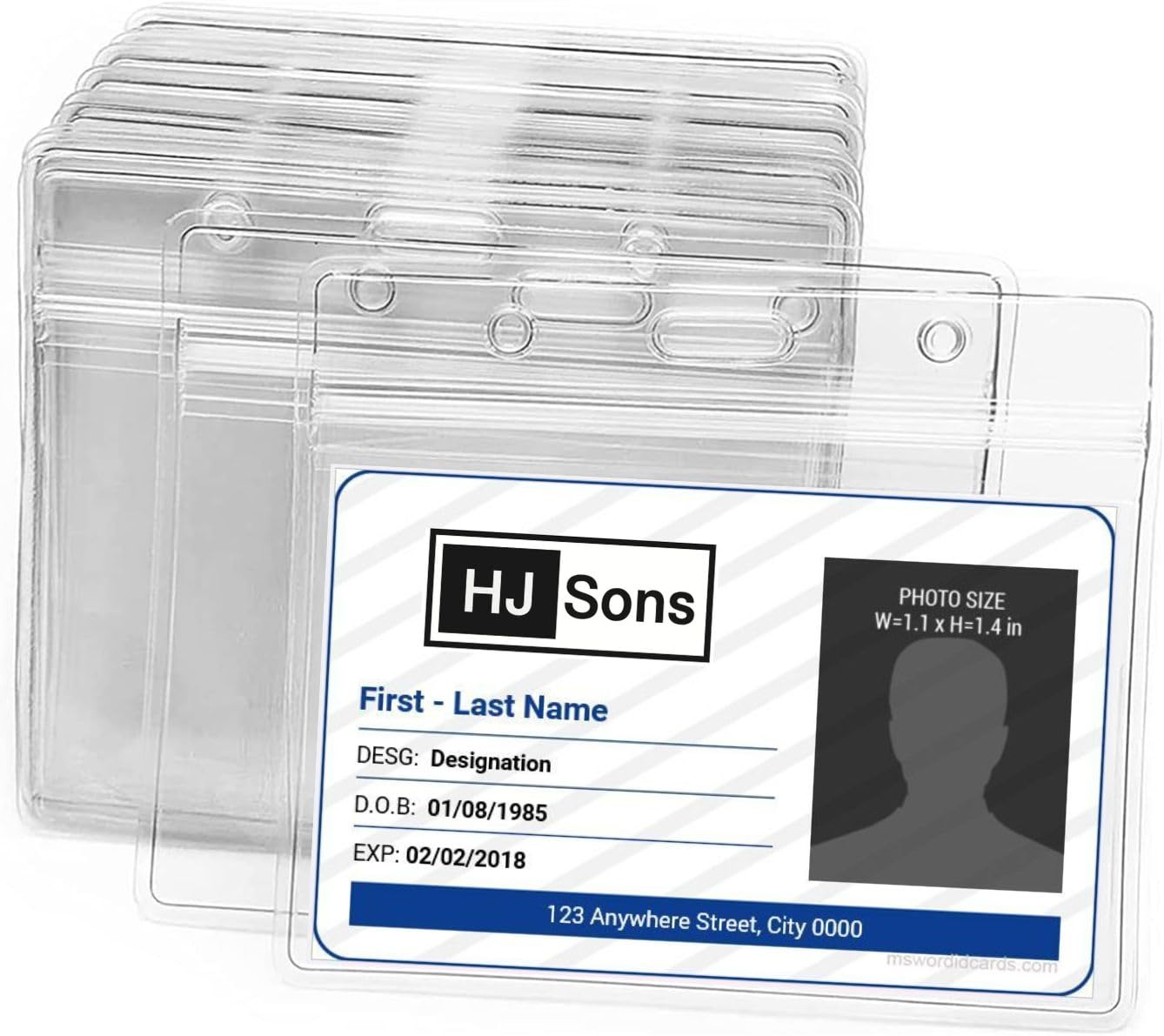 Set of 100 Premium Badge Holder Set - ID Card Holders, Name Badges for Work, Name Tags, ID Badge Holder, Badge Holders for Office, Events, Conferences, Corporate Use