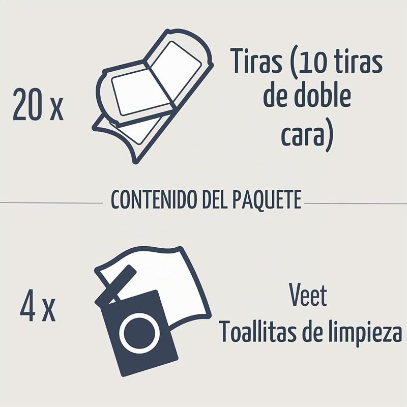 cara Precisión Cera fría rayas Easy de gelwax Technology para pieles sensibles, 10 rayas dobles (20 rayas en total)