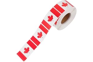 Luxshiny Canada Flag Decal Stickers 500pcs Roll Adhesive Maple Leaf Planner and Scrapbook Decorative Stickers
