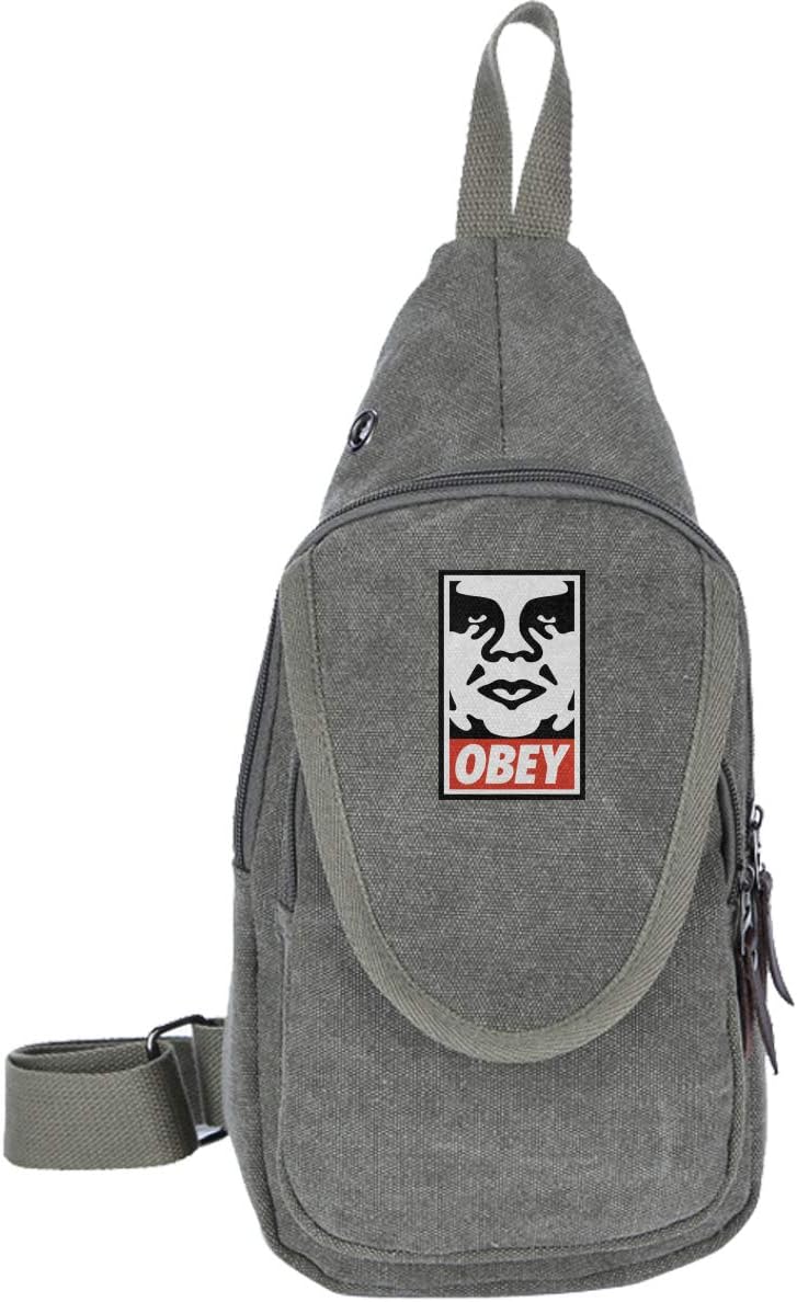 Obey Street Art Traveling Chest Bags For Men&Women Multipurpose Casual Daypack Hiking Shoulder Bag