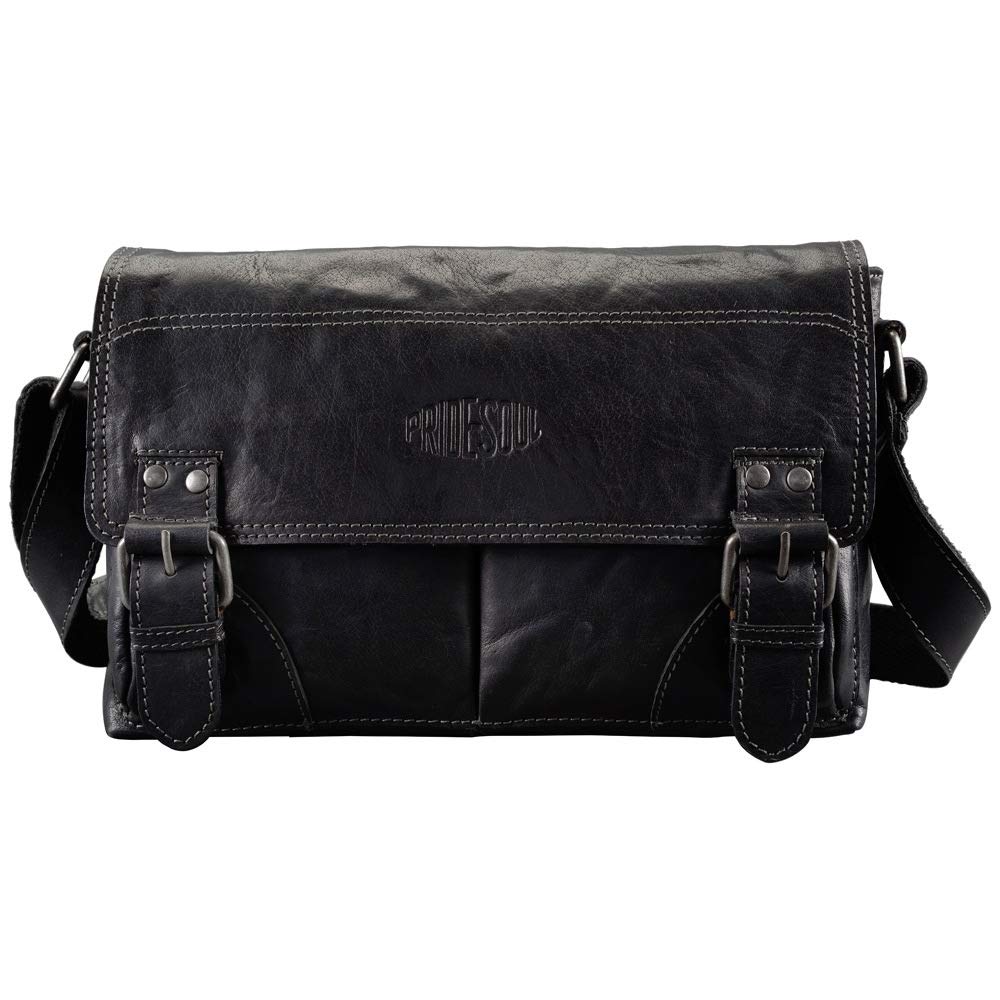 Pride and Soul Queen's Sensation 47501 Shoulder Bag, Women's Handbag with Adjustable Shoulder Strap, Genuine Leather Bag, Everyday Bag with Mobile Phone Pocket, Black, Approx. 20 x 30 x 7 cm