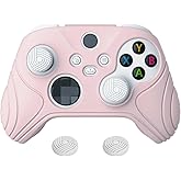 eXtremeRate PlayVital Pink Controller Cover for Xbox Series X/S with 2 Thumb Grips, Samurai Edition Anti-slip Silicone Skin Protector for Xbox Core Controller