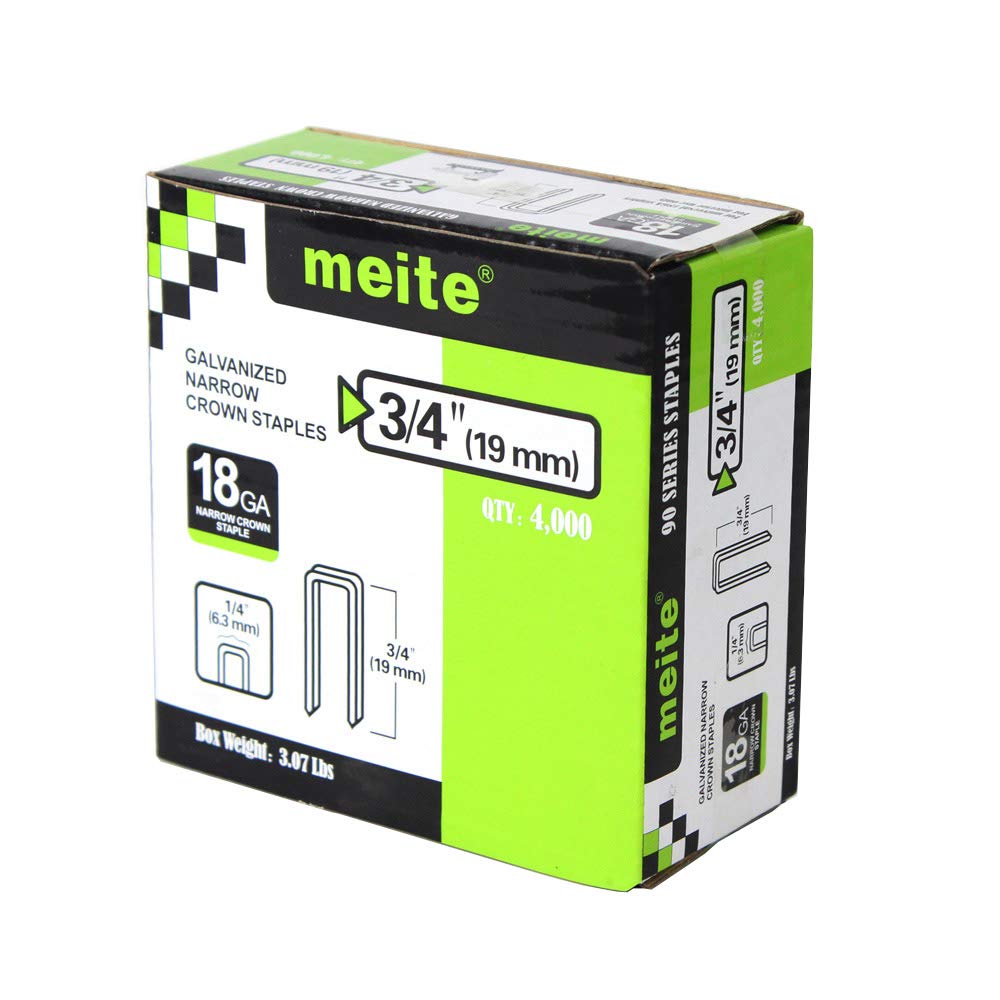 meite 18 Gauge K Series or 90 Series 1/4-Inch Crown By Leg Length 1/2-Inch To 1-1/2-Inch Galvanized 