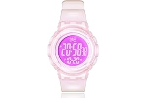 VIVIKEN Kids Watches Digital Sport Watches for Girls Boys Outdoor Waterproof Watches with Alarm Stopwatch Child Wrist Watch Ages 7-15-Black Purple