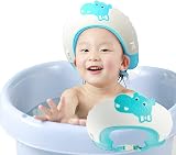 FUSACONY Baby Shower Cap Kids Hair Washing Shield Adjustable Bath Visor Blue