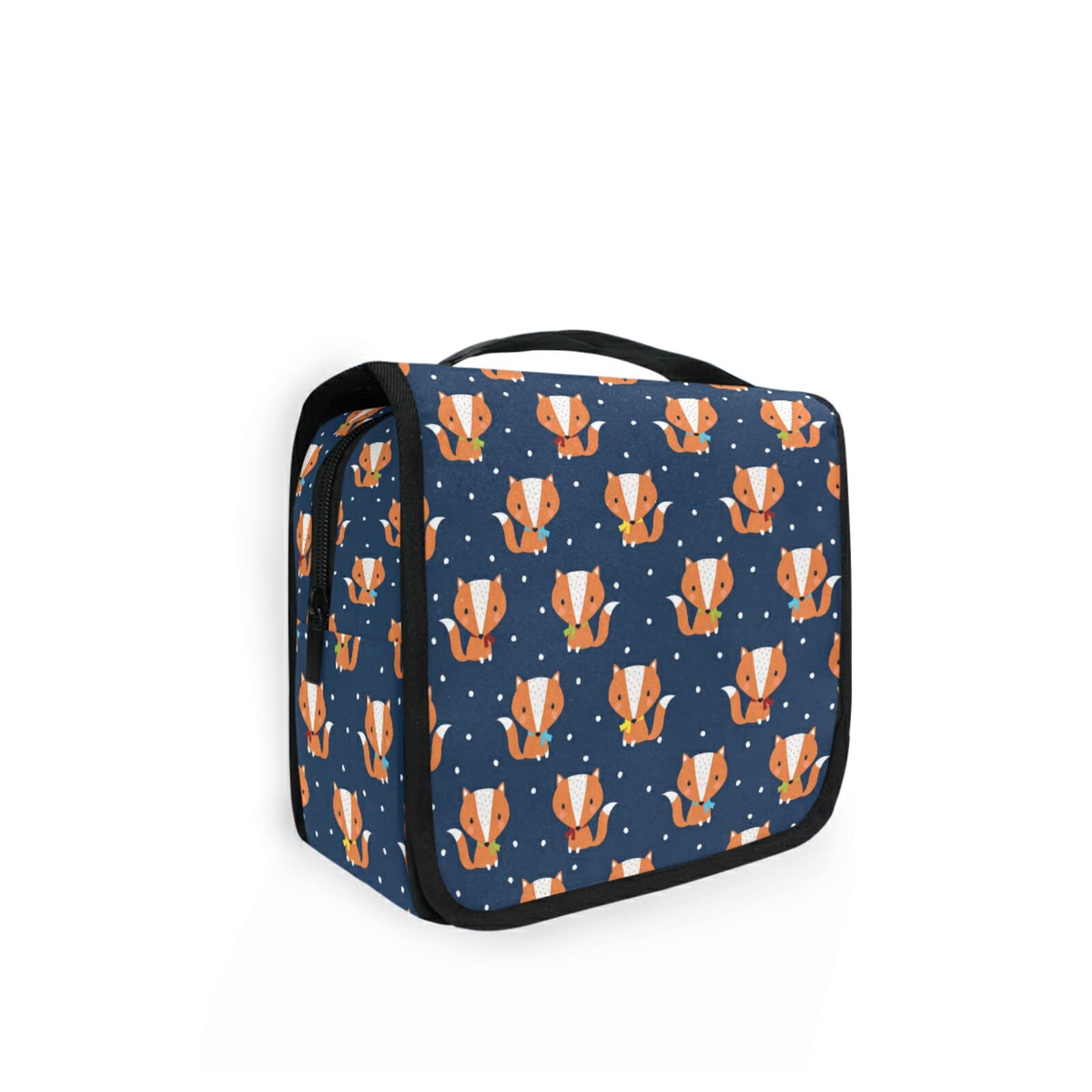 Moyyo Cute Cartoon Fox Travel Organiser Bag in Blue Background for Girls & Kids