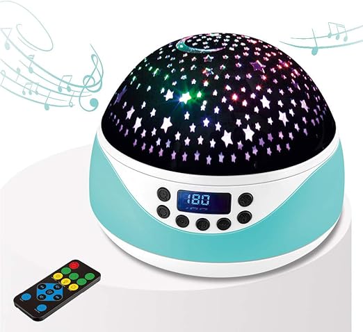 Amazon Co Jp 360 回転可能なスタープロジェクターナイトライト 音楽付きledスターライト 8種類のカラーライトプロジェクション リモコン タイマー グリーン ホーム キッチン