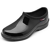 HISEA Waterproof Garden Shoe for Women Outdoor Slip-On Rain Boots Rubber Garden Clogs Short Ankle Booties and Rain Shoes with Comfort Insole, Choose Size Up