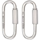 SHONAN 3.6" Chain Quick Links, 2 Pcs 5/16" Marine Grade Screw Chain Links, Large Opening Chain Connector Chain Coupler, 1450 Lbs Capacity