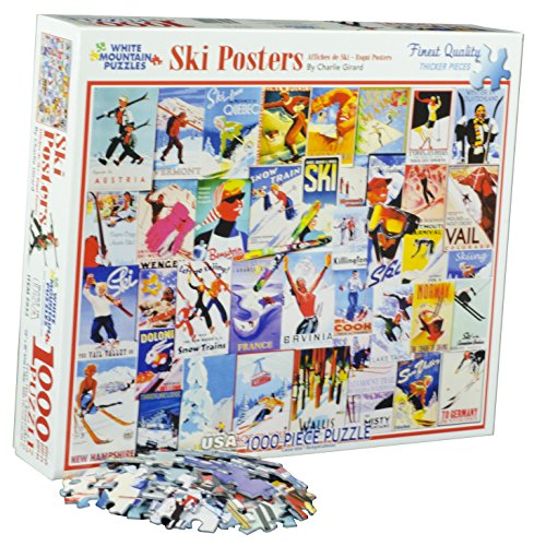 White Mountain Puzzles Ski Posters - 1000 Piece Jigsaw Puzzle