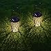 Solar Lantern Outdoor Lights for Decorative Atmosphere Hanging Garden Lantern Cylindrical Table Lamp Night Light Warm Lighting for Courtyard, Party, Walkway,Terrace, Garden, Lawn (2 Pack)