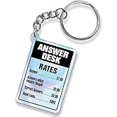 OTULONI Funny Keychain, Positive Mental Health Keychains Acrylic Gift for Coworker Office Team Staff, Answer Desk ID Keyrings for Friends Birthday Gag Gifts