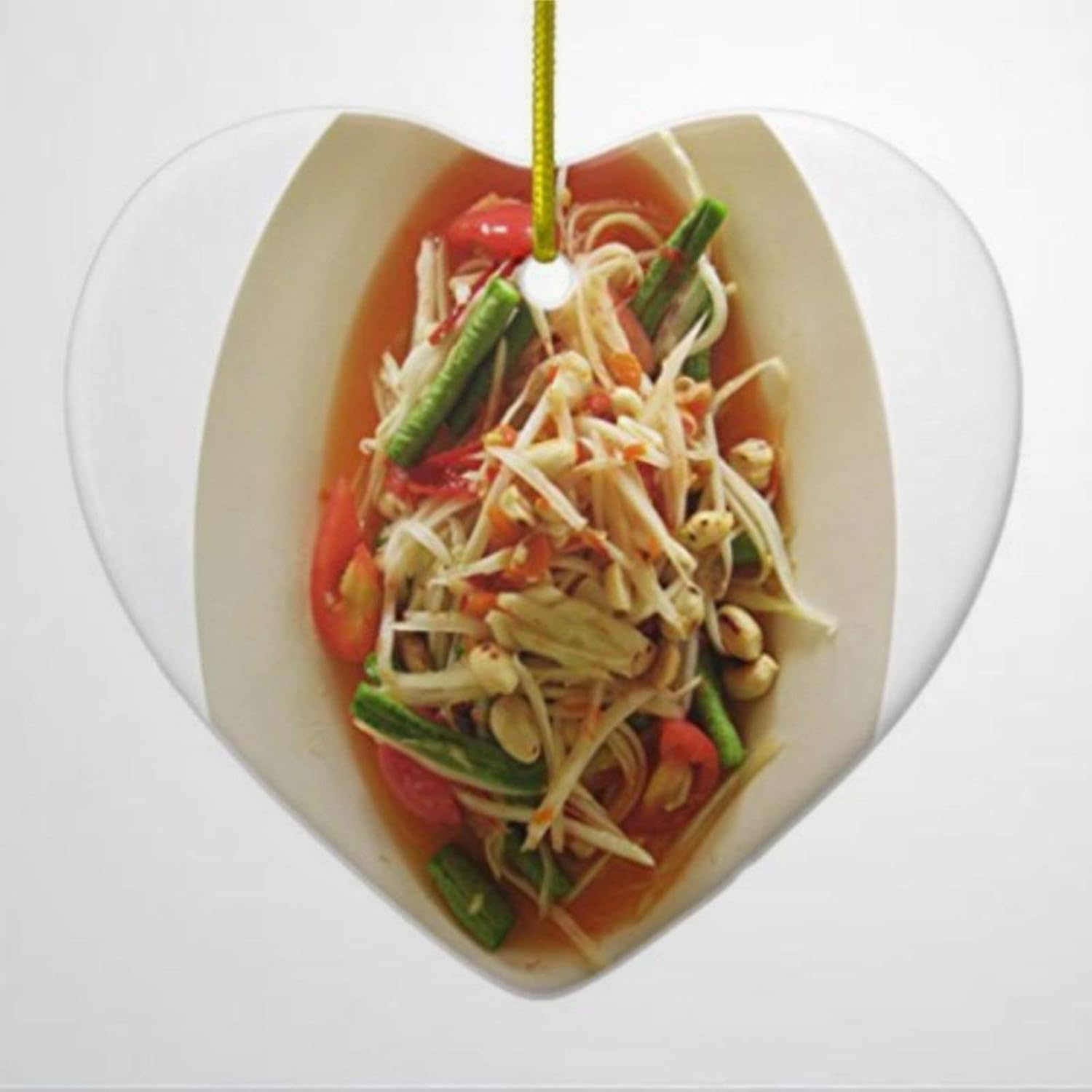 2020 Christmas Tree Decorative Xmas Hanging Ornament Keepsake Quarantine Pandemic Christmas Ornaments Spicy Papaya Salad Thai Lao Food Ornament Heart Crafts Christmas Ornaments Pandemic Xmas D