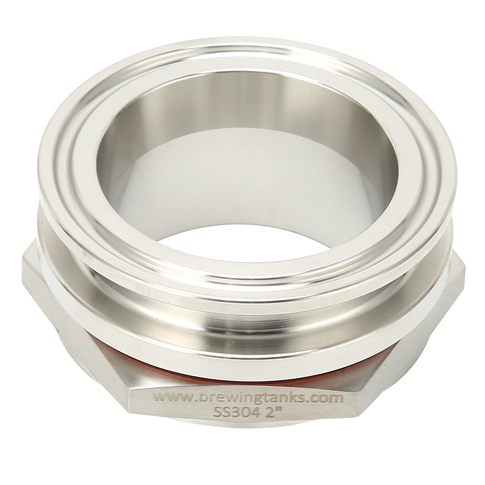 2in Weldless Bulkhead Fitting Tri clamp Adaptor Pipe Fitting for Brewing Installing 42mm Hole Safe Nontoxic Converter