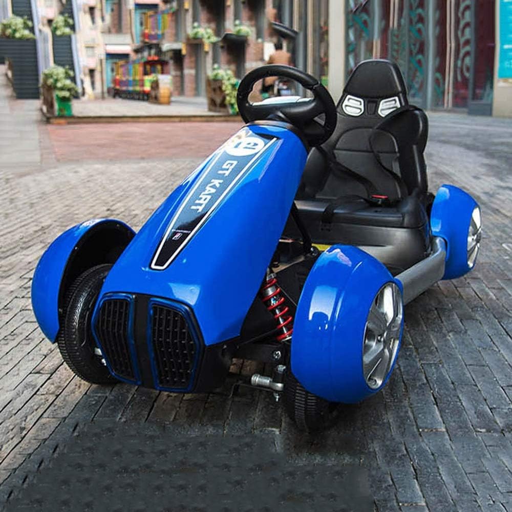 Tritow Latest Large Individual Seats Toy Car With 2 Motors 12V Battery Childrens Electric Ride Can Sit Remote Go Kart Control Car Bluetooth Connection Kids Gift (Color : Blue)