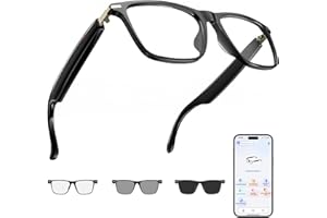 Shovira AI Translation Smart Glasses with 138 Languages, Bluetooth Glasses Compatible with ChatGPT, Photochromic Lens with Open-Ear Speakers for Men Women, for Travel, Business, Driving