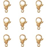Pandahall 100Pcs 304 Stainless Steel Lobster Claw Clasps Real 18K Gold Plated 11x7x3.5mm Polishing Jewelry Clasps Connectors for Bracelet Necklace Jewelry Making