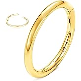 CHARMONLINE 14K Gold Filled Septum Rings Hoop 16G 8mm/10mm 316L Segment Nose Rings for Women Men, Cartilage Clicker Hoop Earrings for Rook, Daith, Tragus, Hypoallergenic.