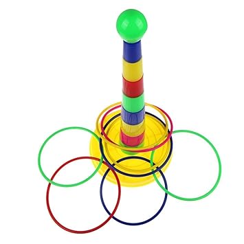 LUQUAN Children Rings Toys Colorful Hoopla Ring Toss Cast Circle Sets Educational Toy Puzzle Game Kids