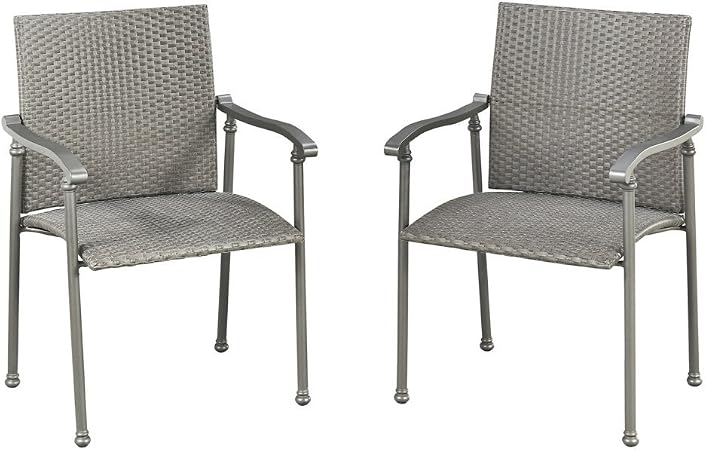 Amazon Com Umbria Gray Outdoor Patio Pair Of Arm Chairs By Home Styles Garden Outdoor