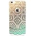 iPhone 6 Case, iPhone 6s Case,JAHOLAN TPU Silicone Gel Soft Clear Case Cover for Iphone 6 6S - Gold Green Tribal Henna