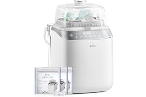Bear Bottle Washer Pro, Baby Bottle Washer and Sterilizer and Dryer - All in One Machine for Bottles, Pump Parts & Baby Essentials with 90 Detergent Tablets - Effortless, Time-Saving