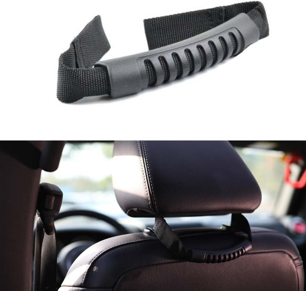 Bosmutus Rear Seat Grab Handle Grip Jeep Wrangler YJ TJ JK JKU Sports Sahara Freedom Rubicon X & Unlimited 2/4 door Roll Bar 1995-2016