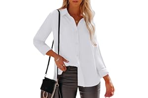 siliteelon Womens Button Down Shirts Dress Shirts Long Sleeve Wrinkle Free Collared Work Office Solid Blouses Tops