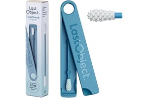 LastSwab® Reusable Cotton Swabs for Ear Cleaning – Sanitary Alternative to Single-Use Q Tips – Easy to Clean – Comes with a Convenient Travel Case Holder – Blue