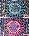 Folkulture Set of 2 Boho Wall Tapestry or Bohemian Mandala Tapestry Wall Hanging, Hippie Indian Beach Blanket or Mandala Tablecloth, Large Yoga Mat for Meditation - Twin Size, 55x85, Blue and Pink