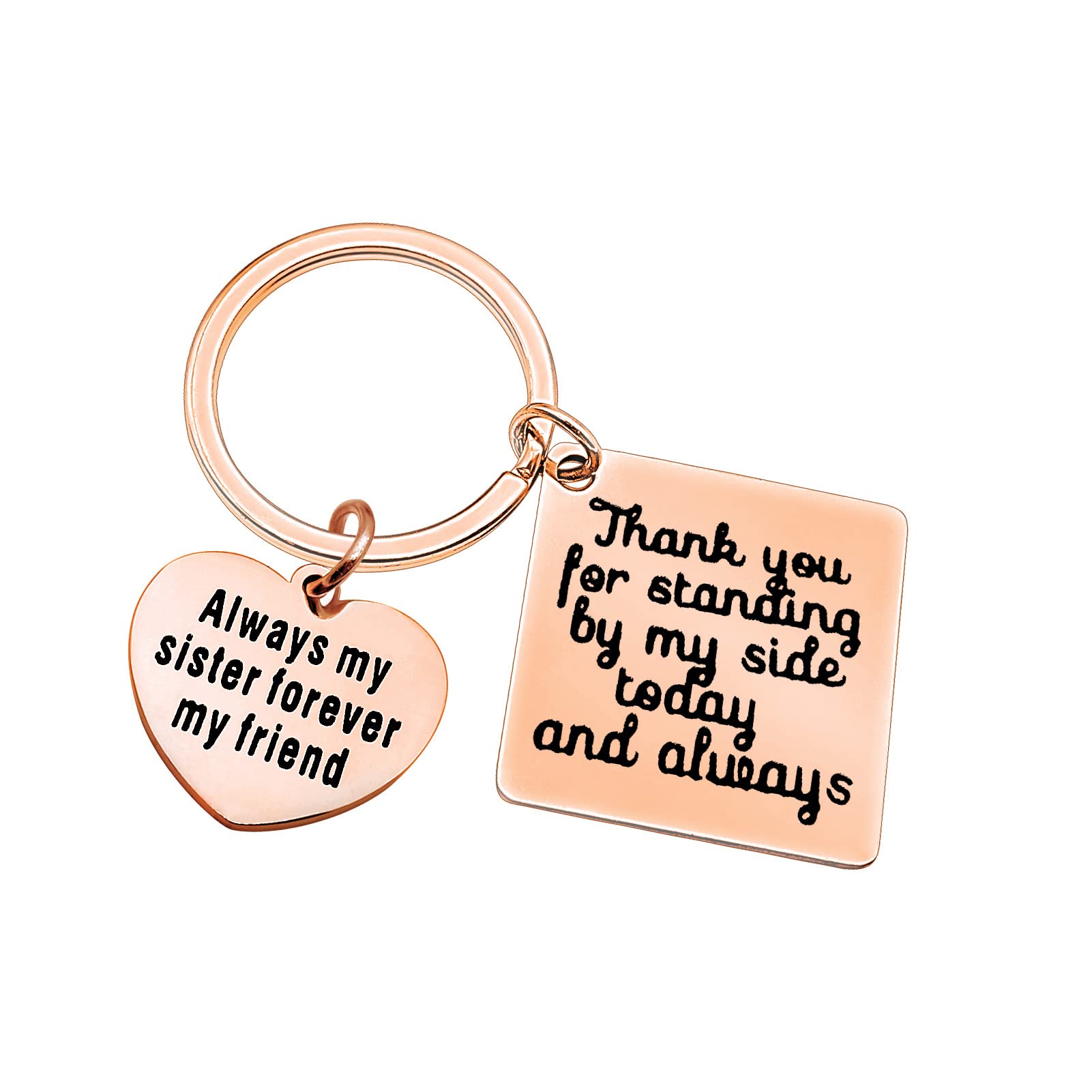 Ximalun Bridesmaid Gifts Keyring Maid of Honour Gifts Thank You for Standing by My Side Today and Always Keyring Bridesmaid Gifts for Wedding Day Thank You Gifts for Bridesmaids from Bride