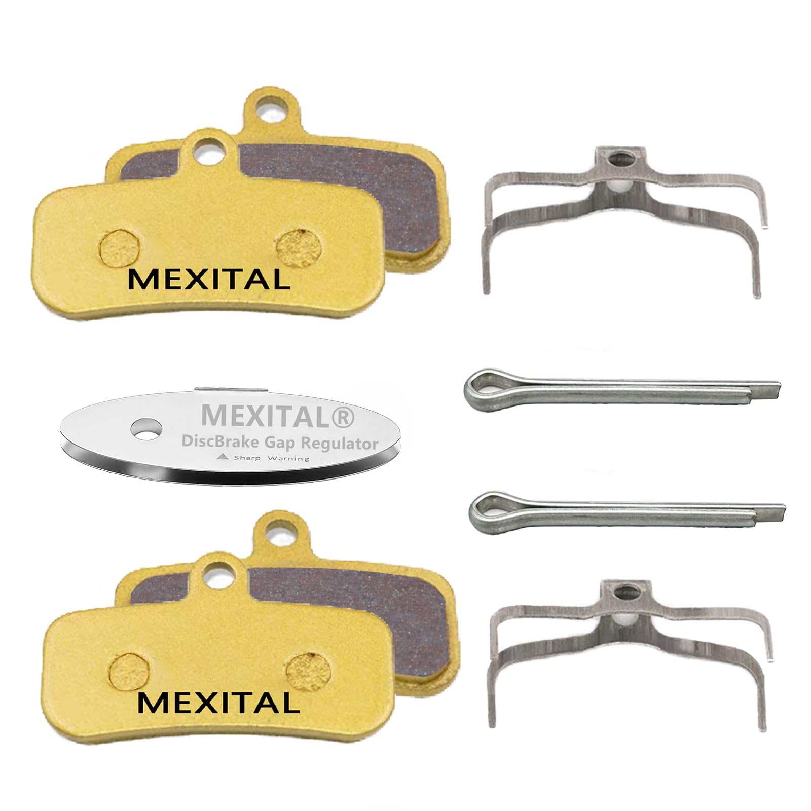 MEXITAL 2 pairs Sintered Disc Brake Pads fit for Shimano Saint BR-M810 M820 XTR BR M9120, Zee BR-M640 MT420 MT501 MT520, Deore XT BR M8020 M8120 M6120 SLX, Tektro HD M745 735 725 750 TRP Quadiem S11-2