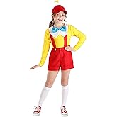 Kid's Tweedle Dee/Dum Halloween Costume | Shorts w/Attached Suspenders, Shirt, and Hat Outfit