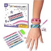 Diamond Art Bracelet Kit - Includes 6pcs - Bracelet Making Kit for Girls - Diamond Art Kits for Kids - Kids Diamond Art - Gem Art for Kids - Diamond Art for Kids - DIY Bracelet Making Kit for Girls