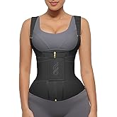 FeelinGirl Waist Trainer for Women Tummy Control Waist Cincher Belt Workout Body Shaper Vest with Adjustable Shoulder Strap