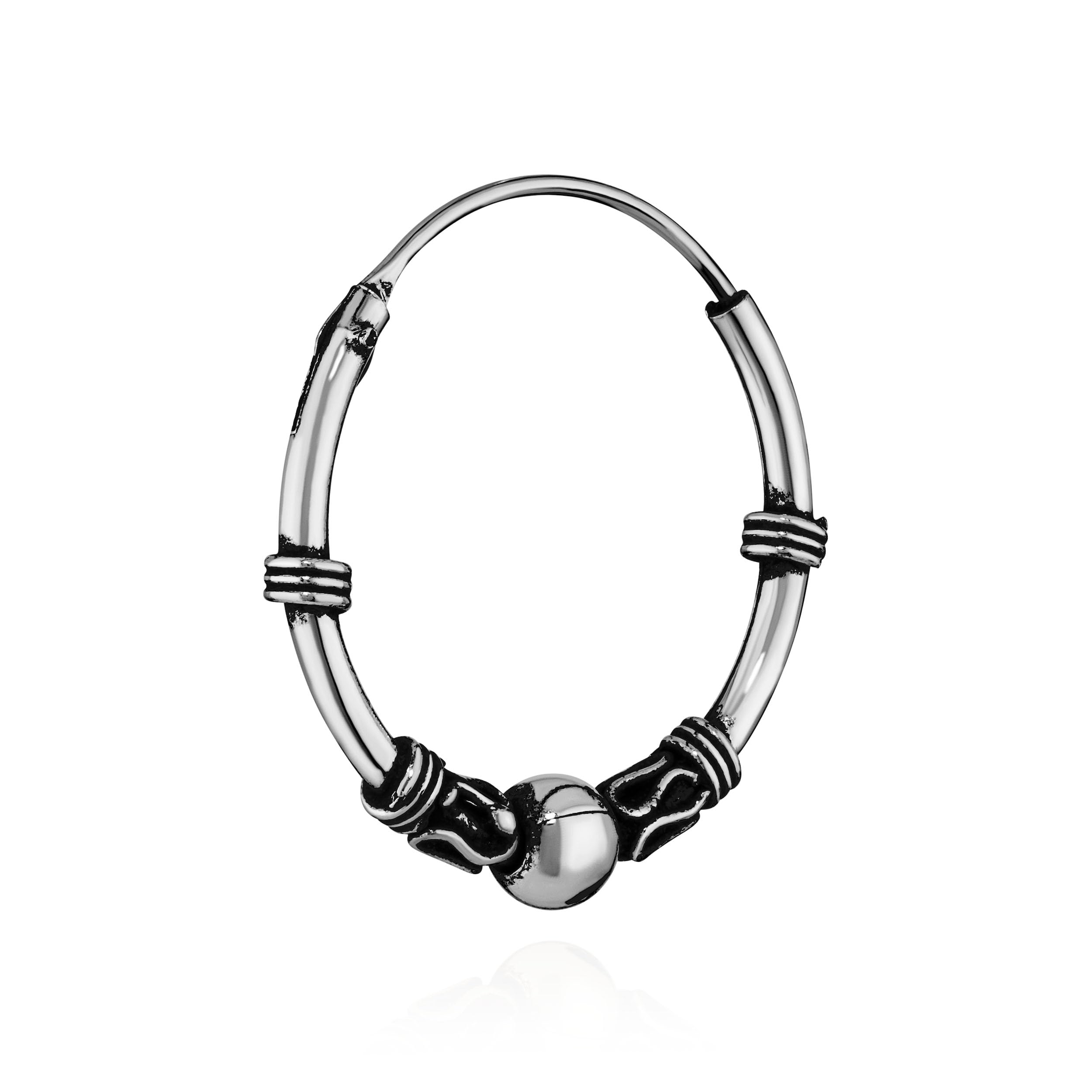 NKlaus 2x single 925 STERLING SILVER Celtic Gothic hoop earrings 20mm 40379