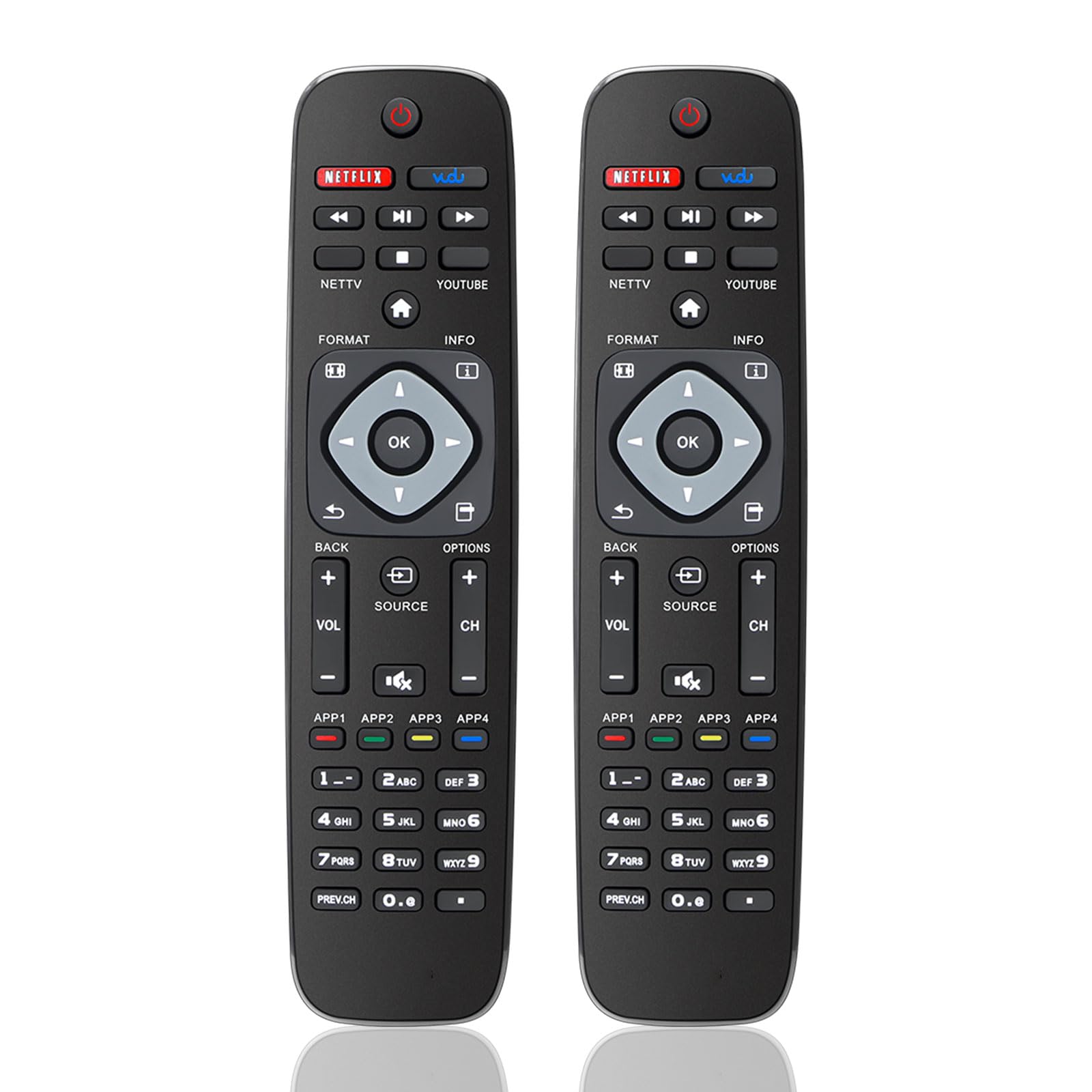Photo 1 of (2-Pack) for Philips TV Remote Replacement, Compatible with All Philips LED/LCD/HDTV/UHD Smart TVs (NH500UP)