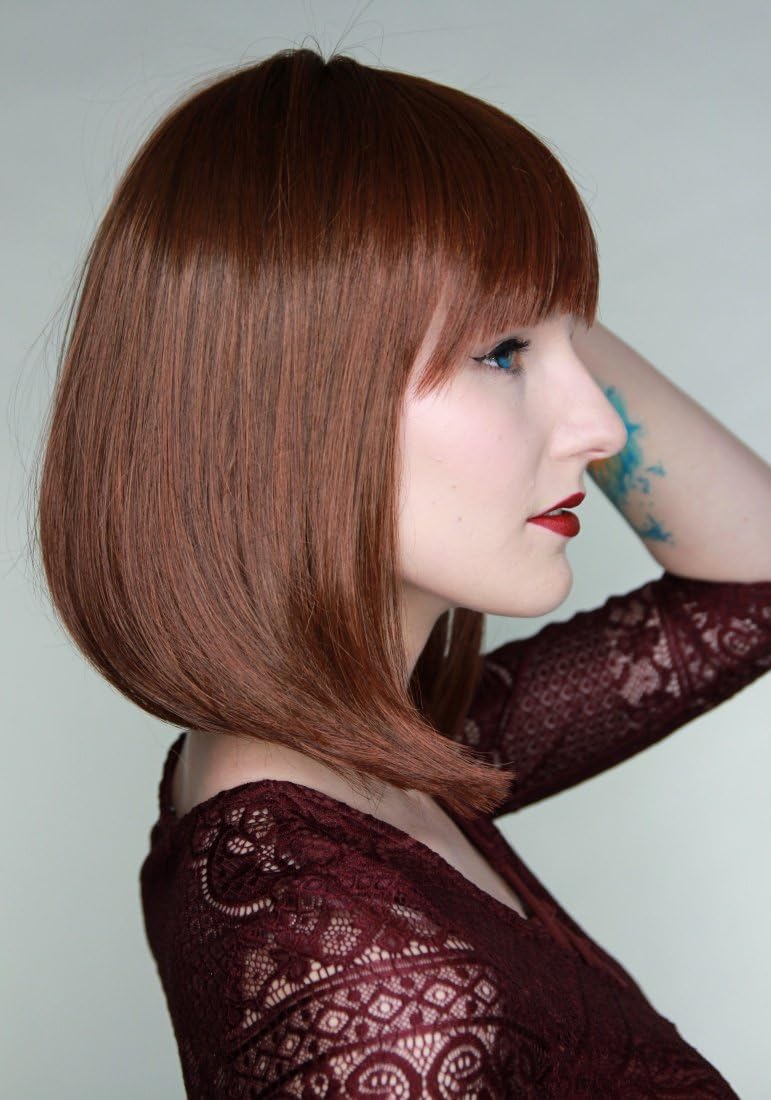 Prettyland C748 Bob Cut Wig Short-hair Ombre Shoulder Length Naturally Straight Brown Copper-red, C748 Braun kupfer-rot - Image 3