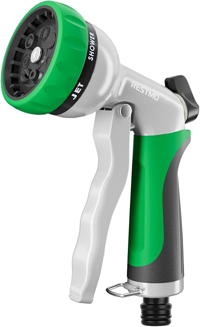 Restmo Hose Pipe Spray Gun Heavy-Duty 7-Pattern High-Pressure Nozzle