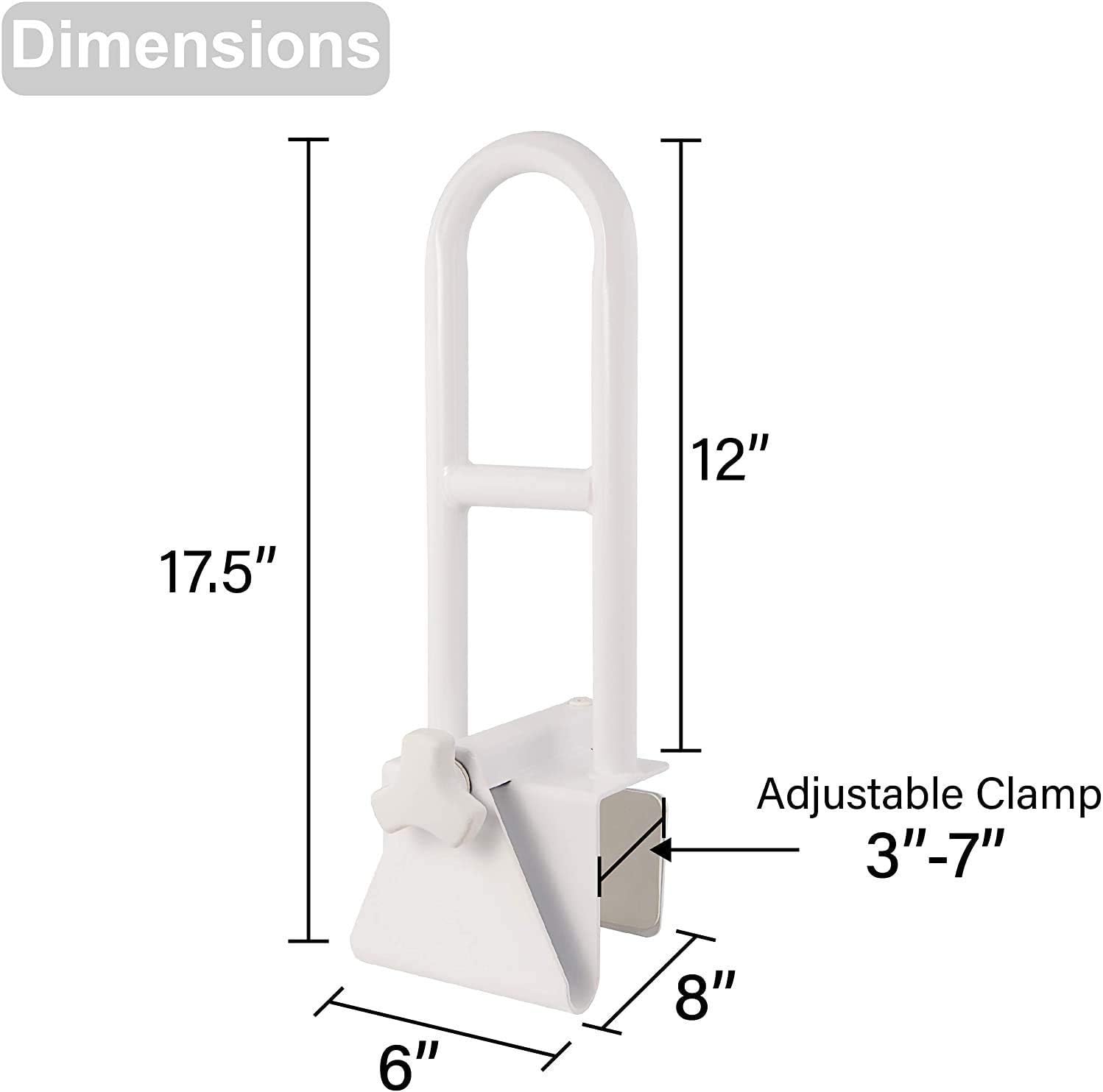 Vaunn Medical Bathroom Safety Bundle - Adjustable Bathtub Safety Grab Bar Rail and Shower Transfer Bench: Health & Personal Care