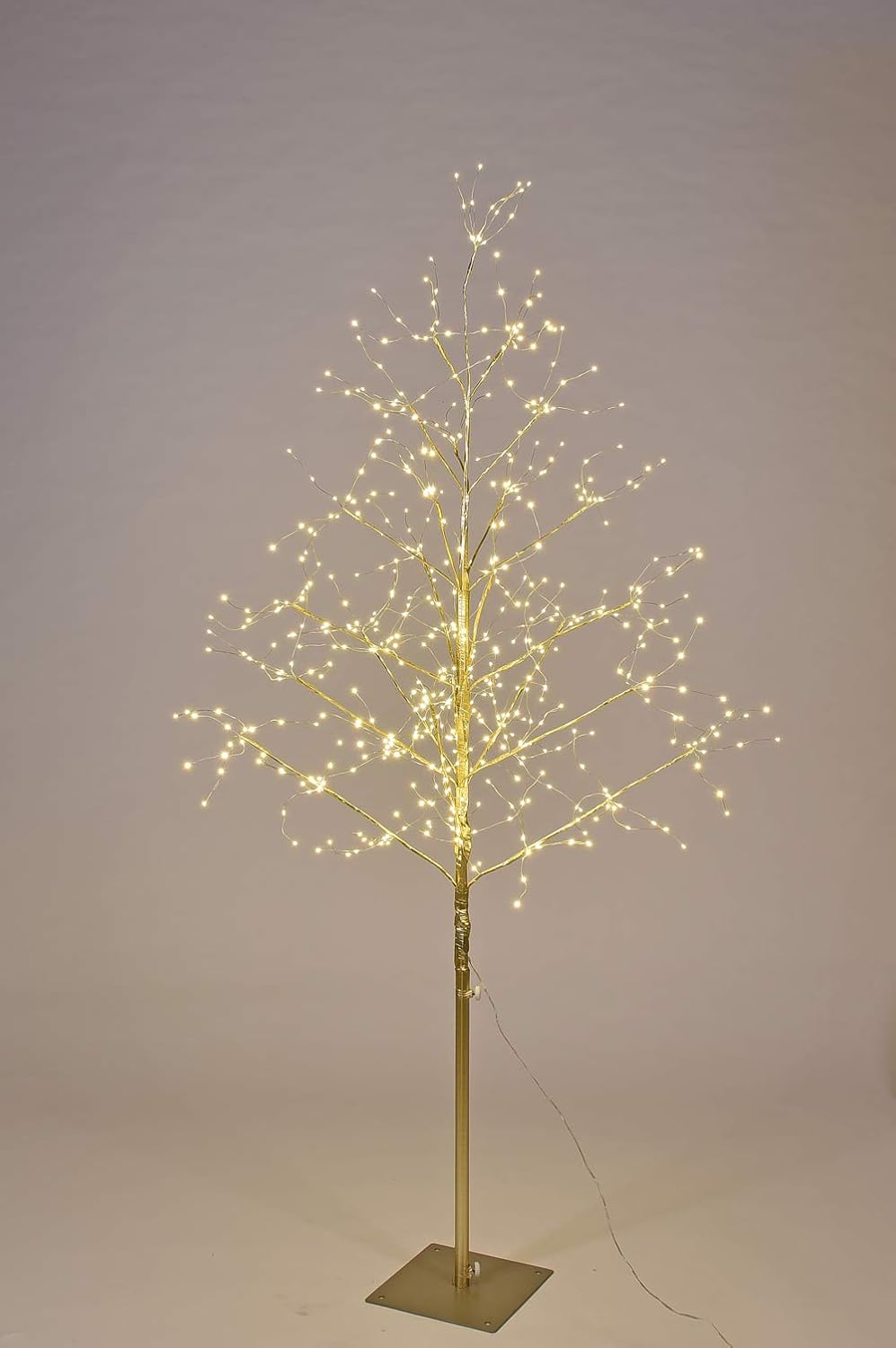 Trees - Queens of Christmas 6' LEDs Branch Tree, Gold/Warm White
